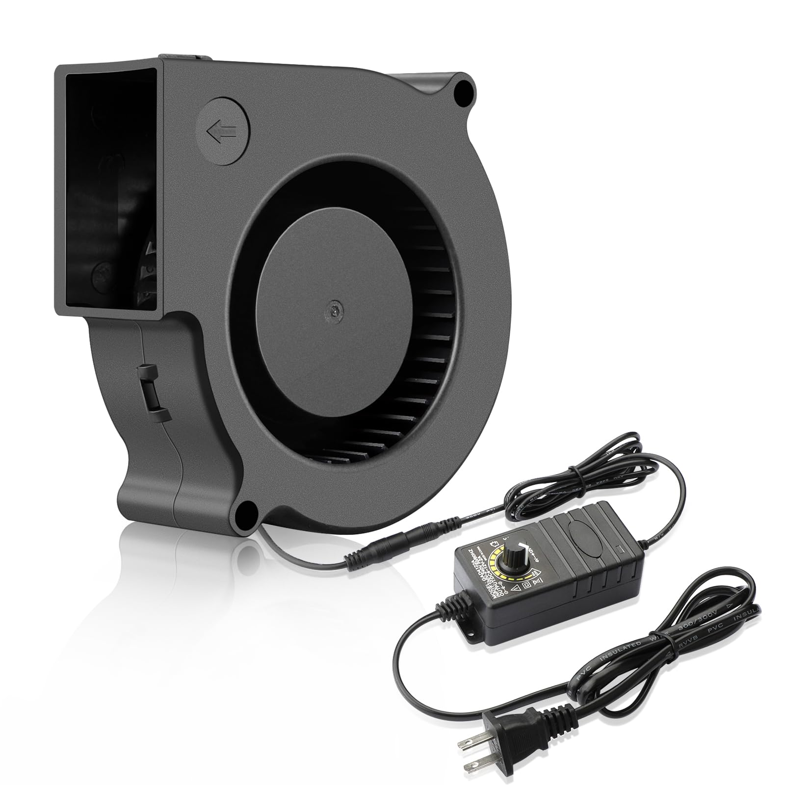 Wathai 75mm x 30mm Blower Fan Dual Ball with AC 110v - 240V Speed Control High Performance for for DIY Inflatable or Exhaust Cooling