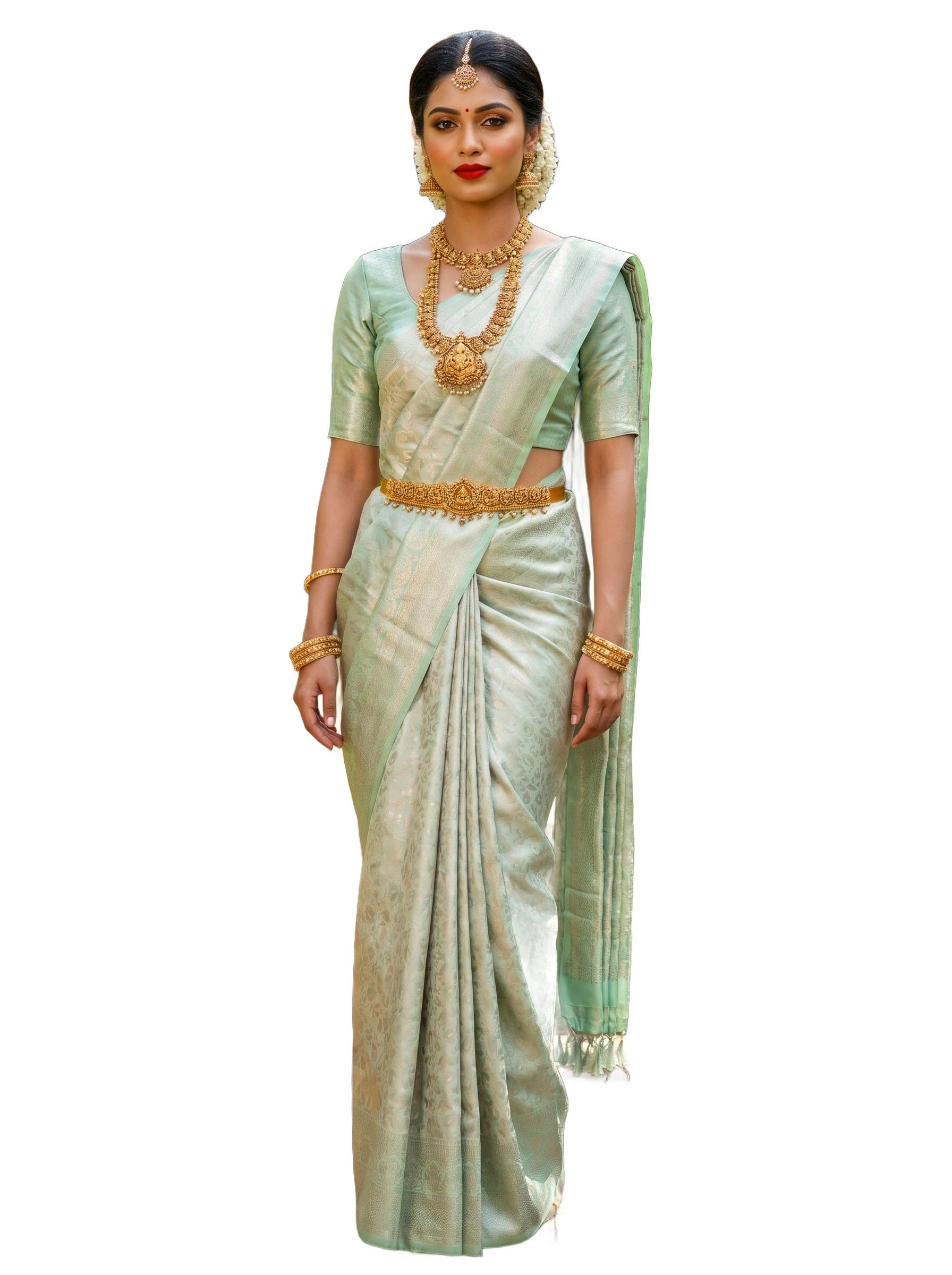 Women's Liril Art Silk Kanjivaram Saree (Unstitched Blouse) 6.2 Mtrs-image-45