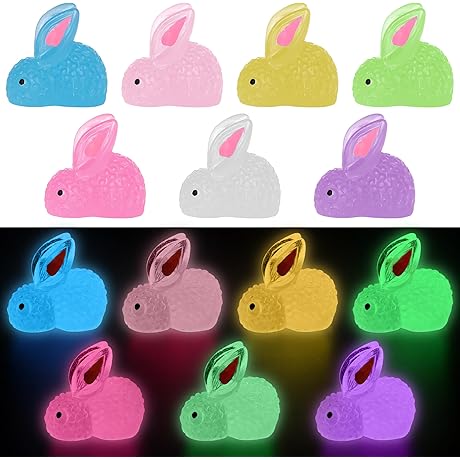 50 PCS Tiny Luminous Easter Bunnies