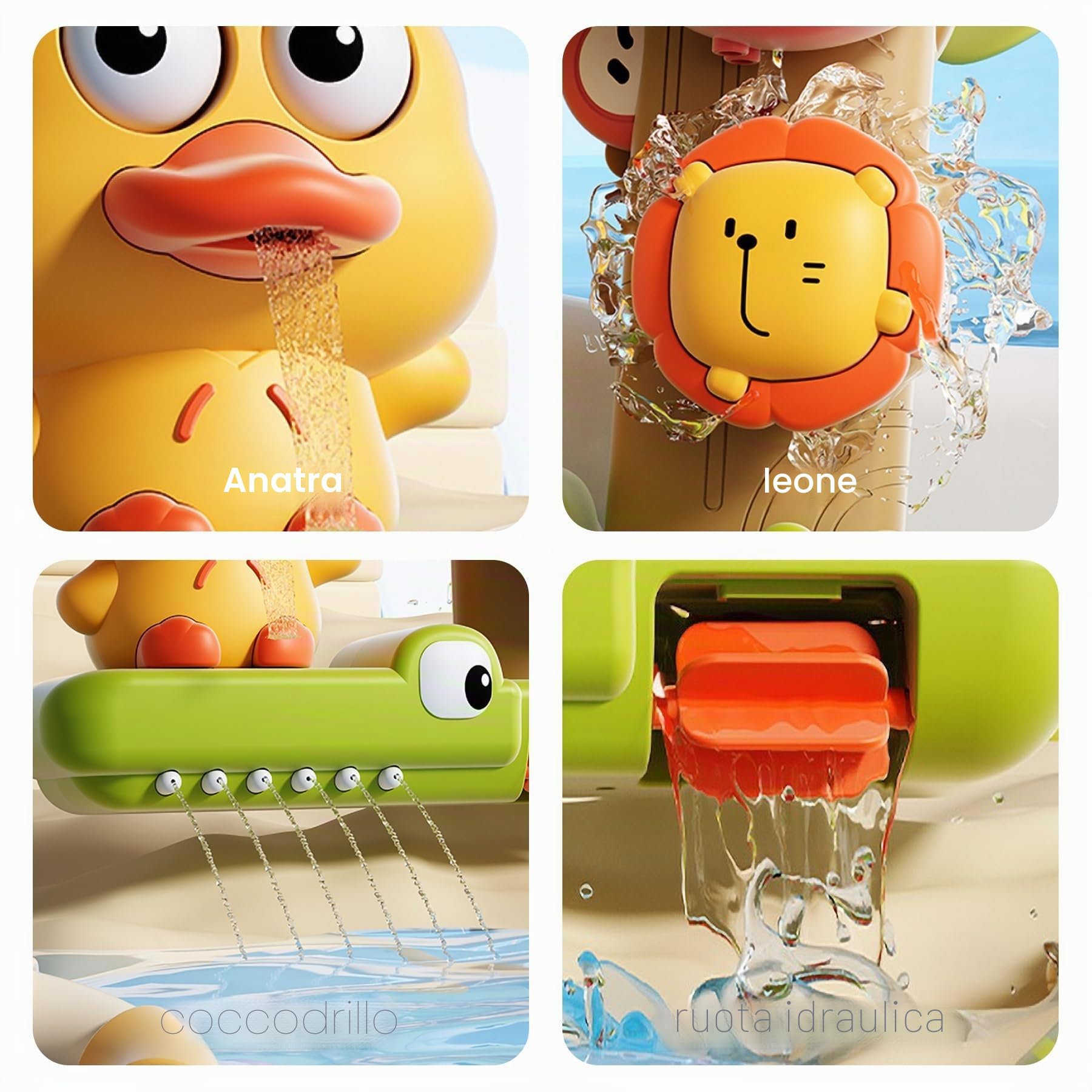 OR OR TU Giocattoli da Bagno per Bambini, Mulino ad acqua rotante con Ventose, Giocattoli da Bagno a vento per doccia per Bambini