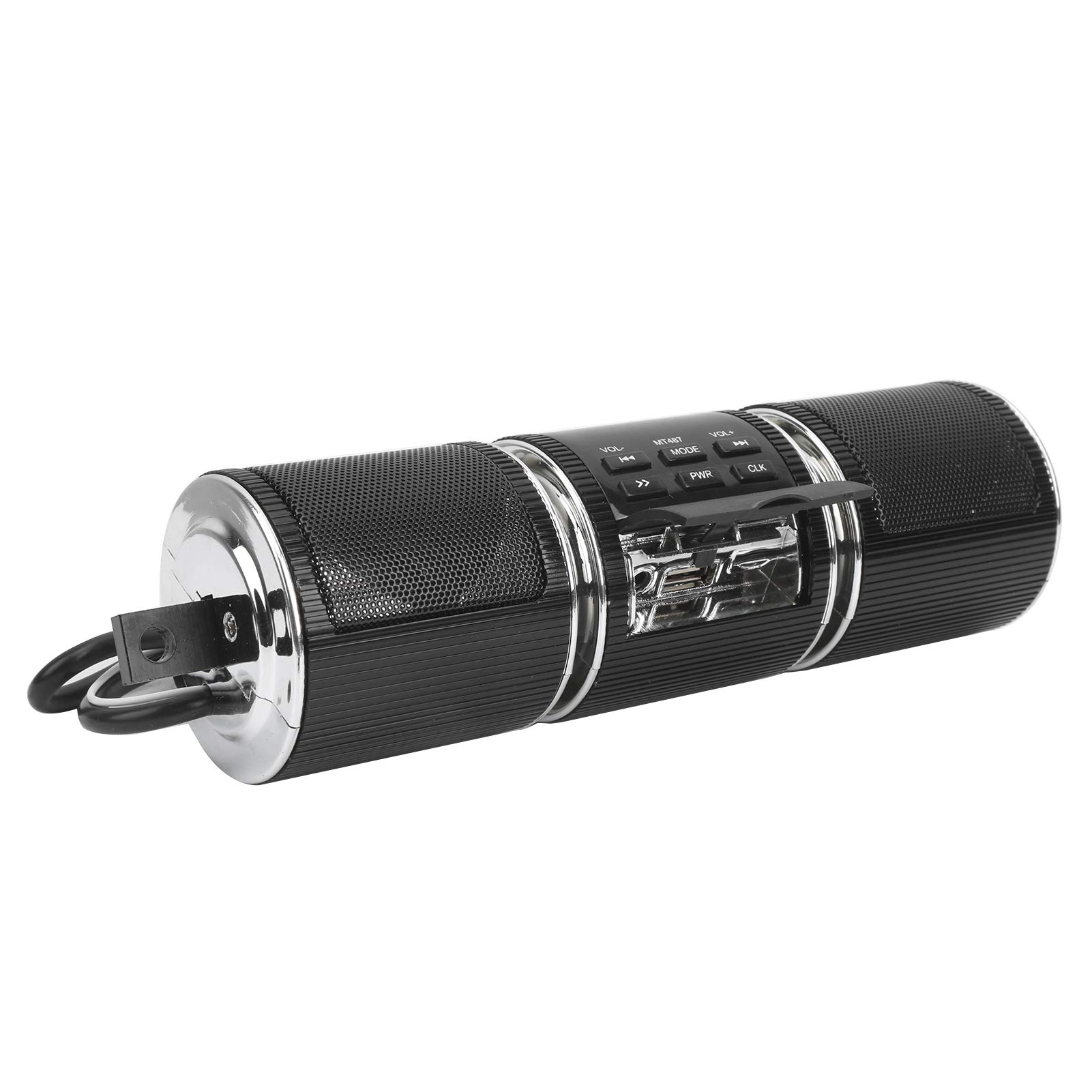 aqxreight Altoparlante Stereo per Moto di Lettore per Manubrio Audio Impermeabile MP3 (Black)