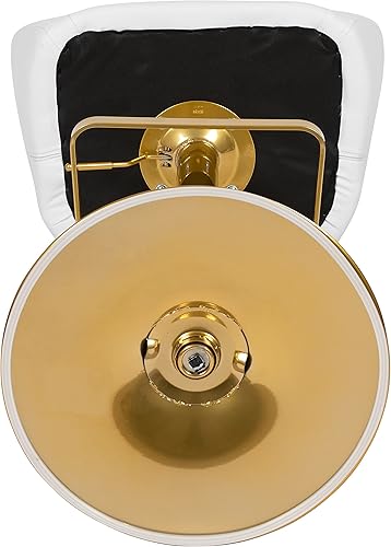 Miniatura 94 de Flash Furniture Erik Taburete de bar contemporáneo de altura ajustable con reposapiés y respaldo medio redondeado, taburete tapizado de altura de