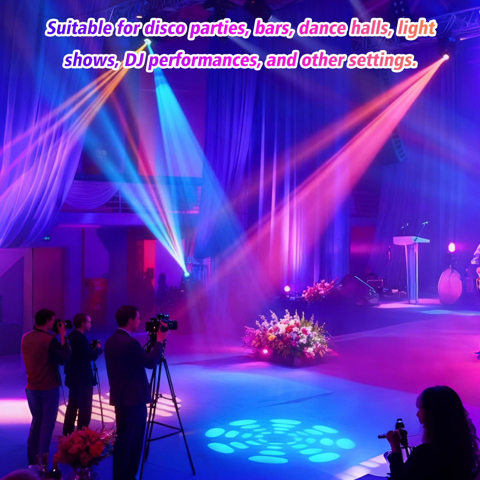MetRo Laser 30W Moving Head Foco de escenario DMX512 con mando a distancia, 8 patrones de gobo, 8 colores, activación de sonido para DJs, fiestas y clubes (paquete de 2)