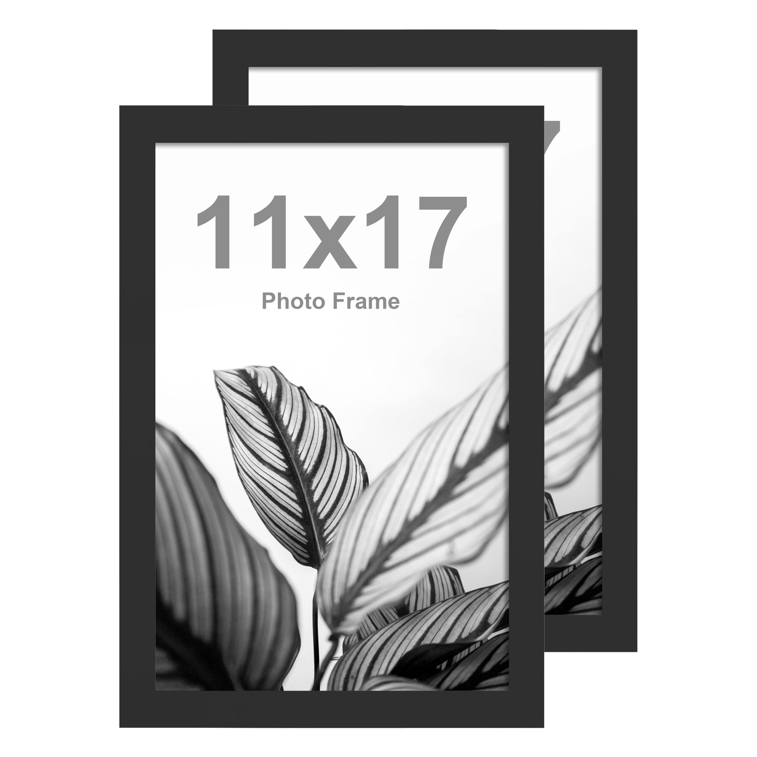 FrameWorks 11”x17” Wooden Poster Frame, Black Matte Finish, 2 Pack