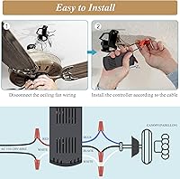 Vista 5 de Kit universal de control remoto para ventilador de techo, compatible con Hunter, Harbor Breeze Hampton Bay, ventiladores de control de 3 velocidades