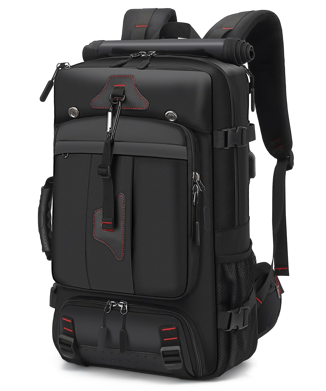 Mfinesun Travel Backpack for Men & Women, 50L Large Carry on Backpack Durable Convertible Duffle Bag Fit for 17 Inch Laptop with Shoe Compartment, Wet