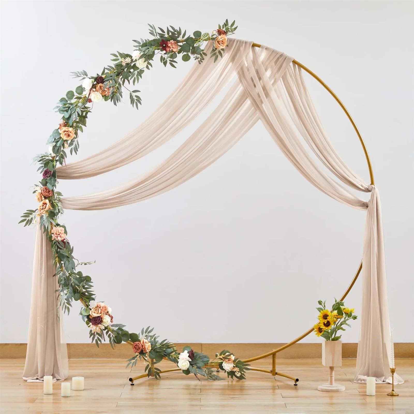 Dekoracje ślubne z zasłon, Tkanina drapowana na łuk ślubny Szyfonowe przezroczyste zasłony Wielokolorowe Wiele rozmiarów Party Bridal(Light Pink,75x1000cm)
