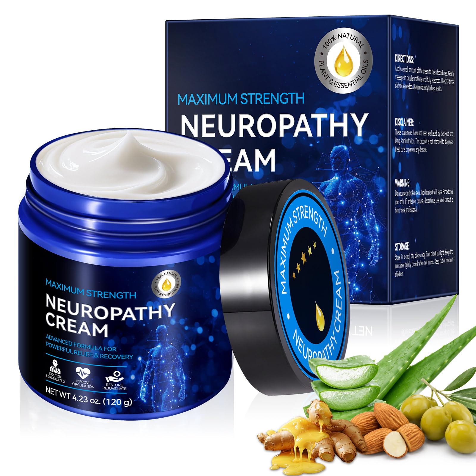 ZIXAOK Nerve Relief Cream, Extra Strength Plant-Based Formula, 4 Oz