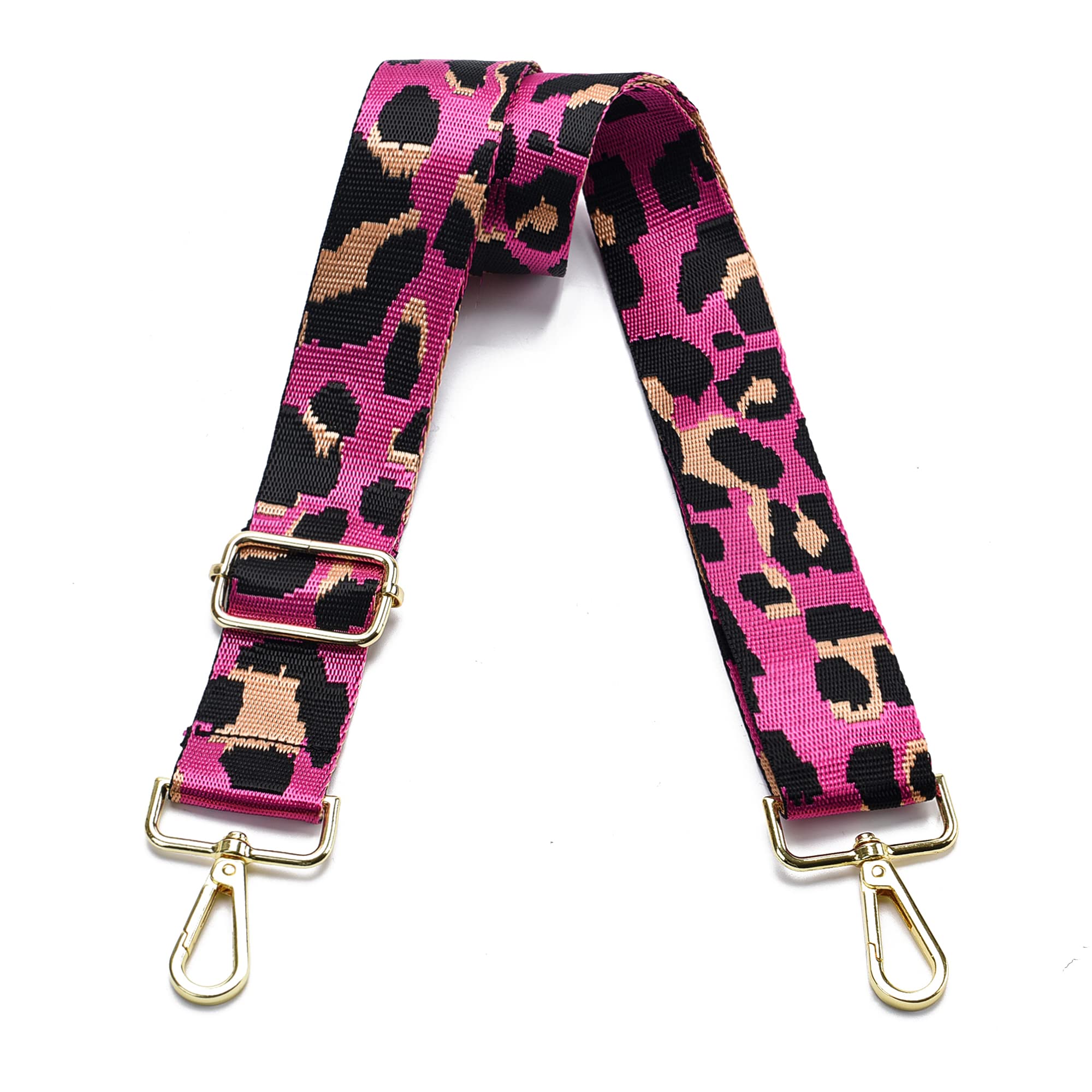 Purse Strap Gold Hardware Replacement Crossbody Bag Strap, Wide Adjustable Shoulder Strap