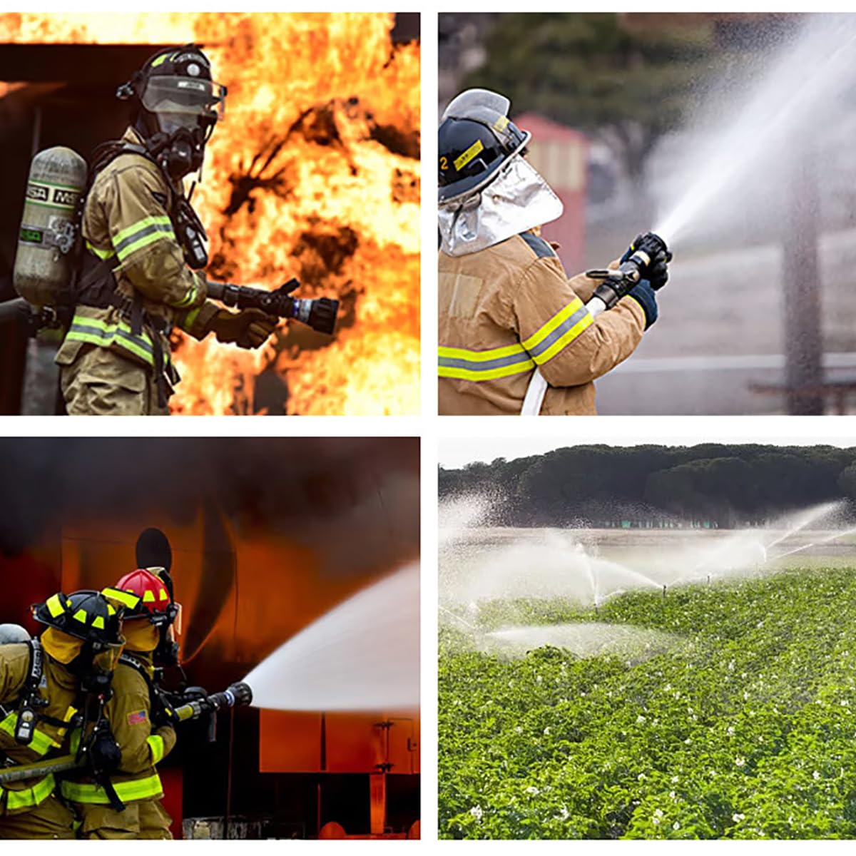 Boquilla de bombero de metal pesado: pulverizador de manguera de alta presión con agarre ergonómico y mango de palanca para limpieza, riego, jardín, lavado de coches y extinción de incendios.