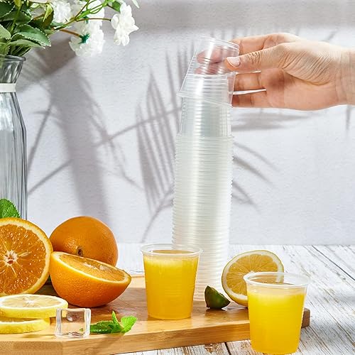 Vista 2 de Lilymicky Paquete de 500 vasos de plástico transparente de 3 onzas, pequeños vasos desechables para baño, recipientes de plástico de enjuague bucal
