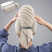 Vista 14 de YFONG Toalla de pelo grande para mujer, toalla de microfibra súper absorbente para cabello rizado, turbantes de cabello de secado rápido