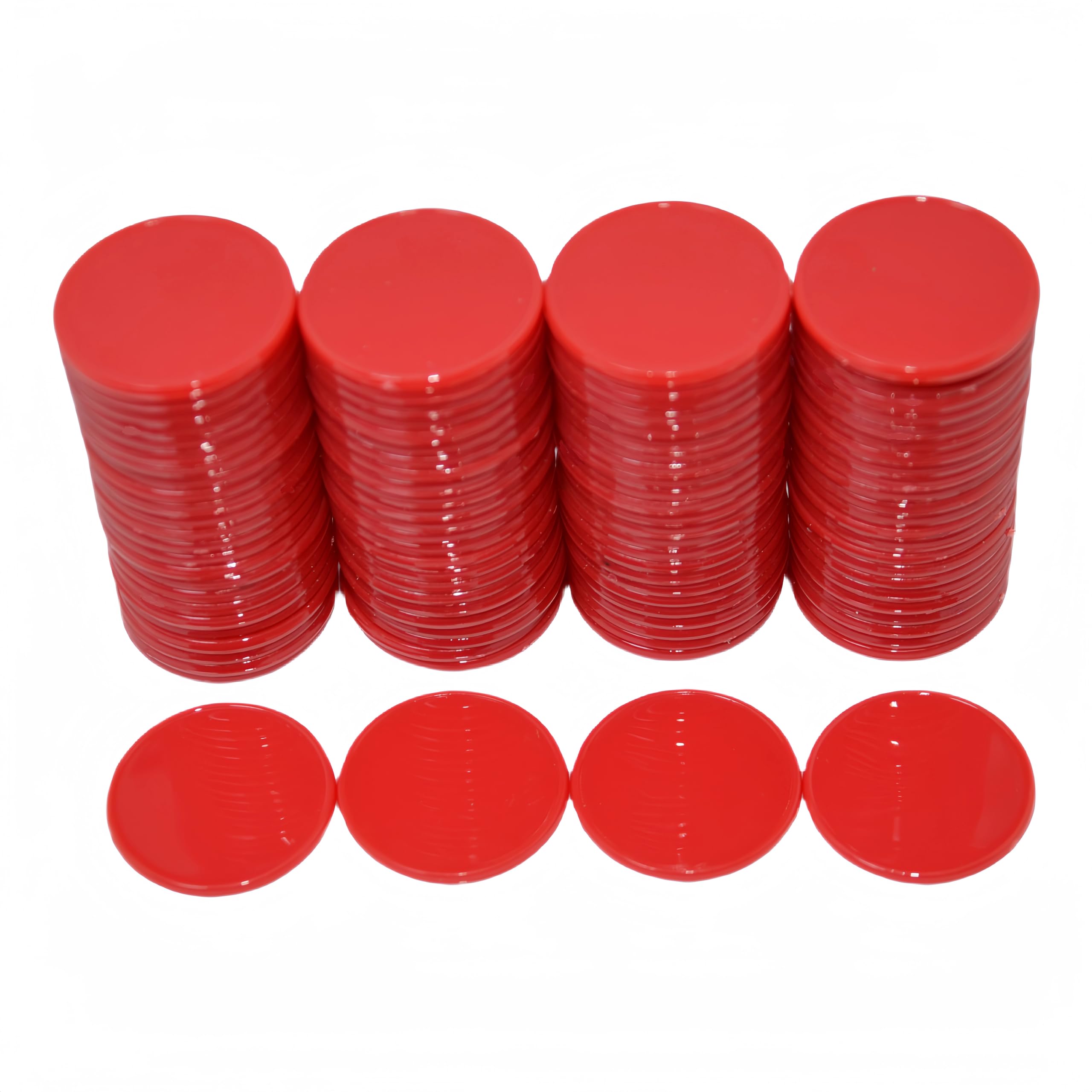 Smartdealspro Opaque Plastic Learning Counters Mini Poker Chips Games Tokens with Storage Box (Red, 25mm)