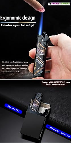 Miniatura 3 de Encendedores inflables resistentes al viento - Encendedores de gas butano de metal - Encendedores de inyección directa Turbo - Pequeños y portátiles