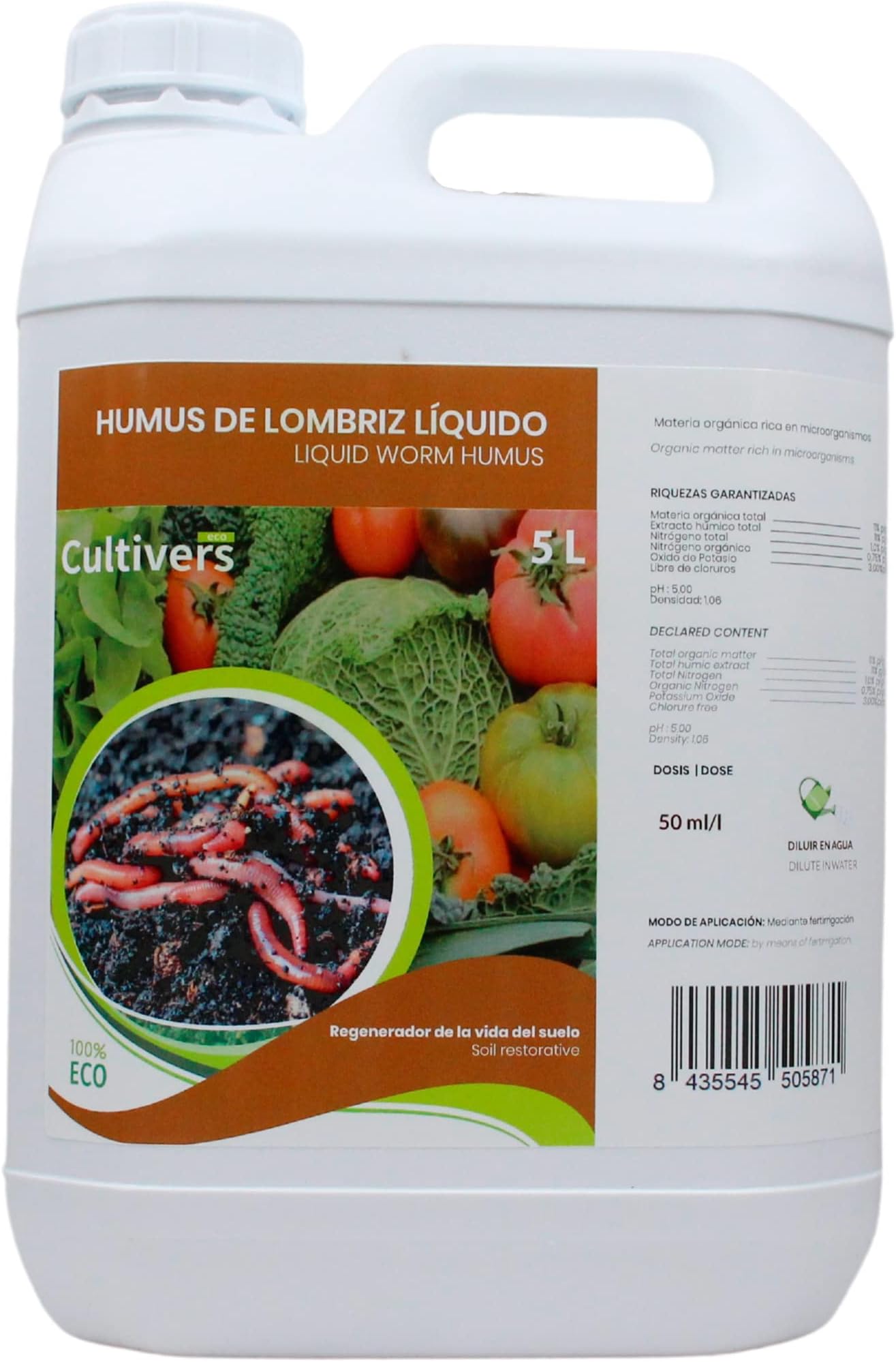 CULTIVERS Abono Ecológico Universal de 5 kg. Fertilizante granulado con
