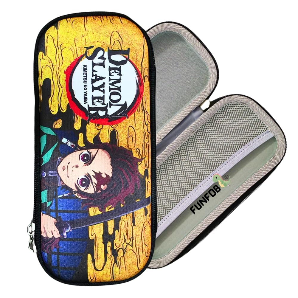 Funfob Demon Slayer Pencil Box for School College for Pen Pencil Or Other Stationery Products Pencil Pouch Travel or Cosmetic Case | Tanjiro Yellow P (B0CTM6PPTW) Amazon Price History, Amazon Price Tracker