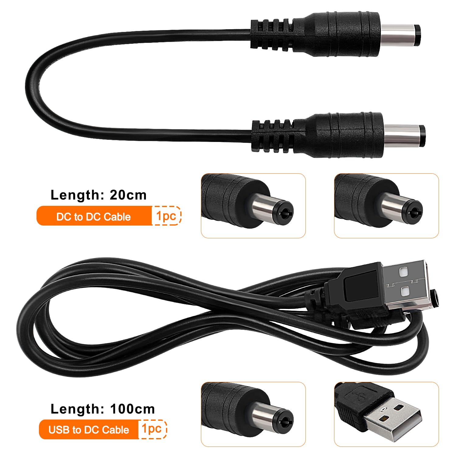 Adaptateur DC 8-en-1 Pour Ordinateur Portable - Prise 5.5x2.1mm Vers Connecteurs Multiples - Compatible Lenovo, Dell, HP...