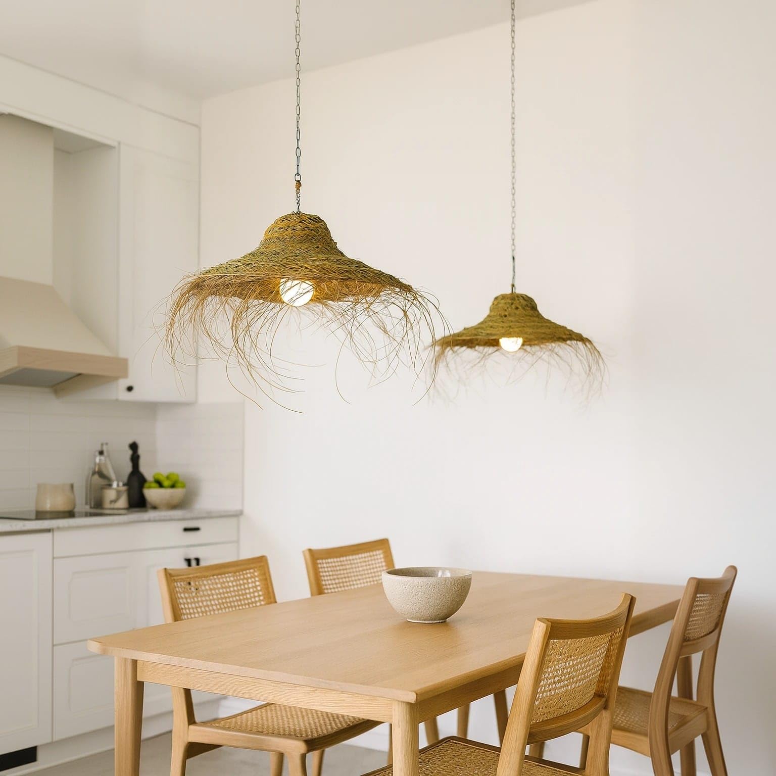 Generico Paralume Lampadario a Sospensione in Paglia Artigianale Marocchino: Stile Etnico, Illuminazione Naturale e Accogliente 2404251301 Vimini Rattan Palma Bamboo Fibre Naturali