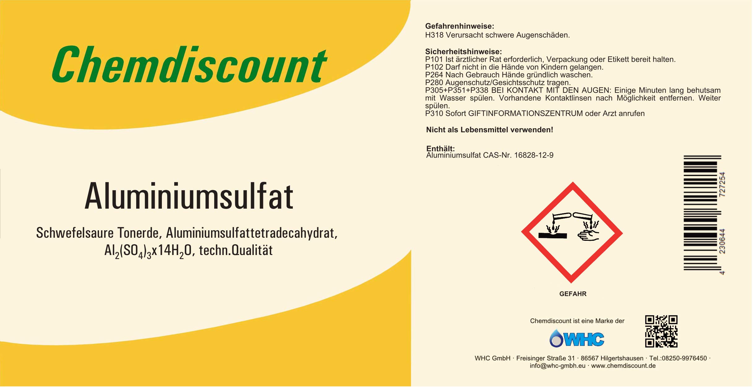 Chemdiscount 5kg Aluminiumsulfat, 17/18%, Dnger, Flockmittel, Isoliersalz  : Amazon.de: Garten