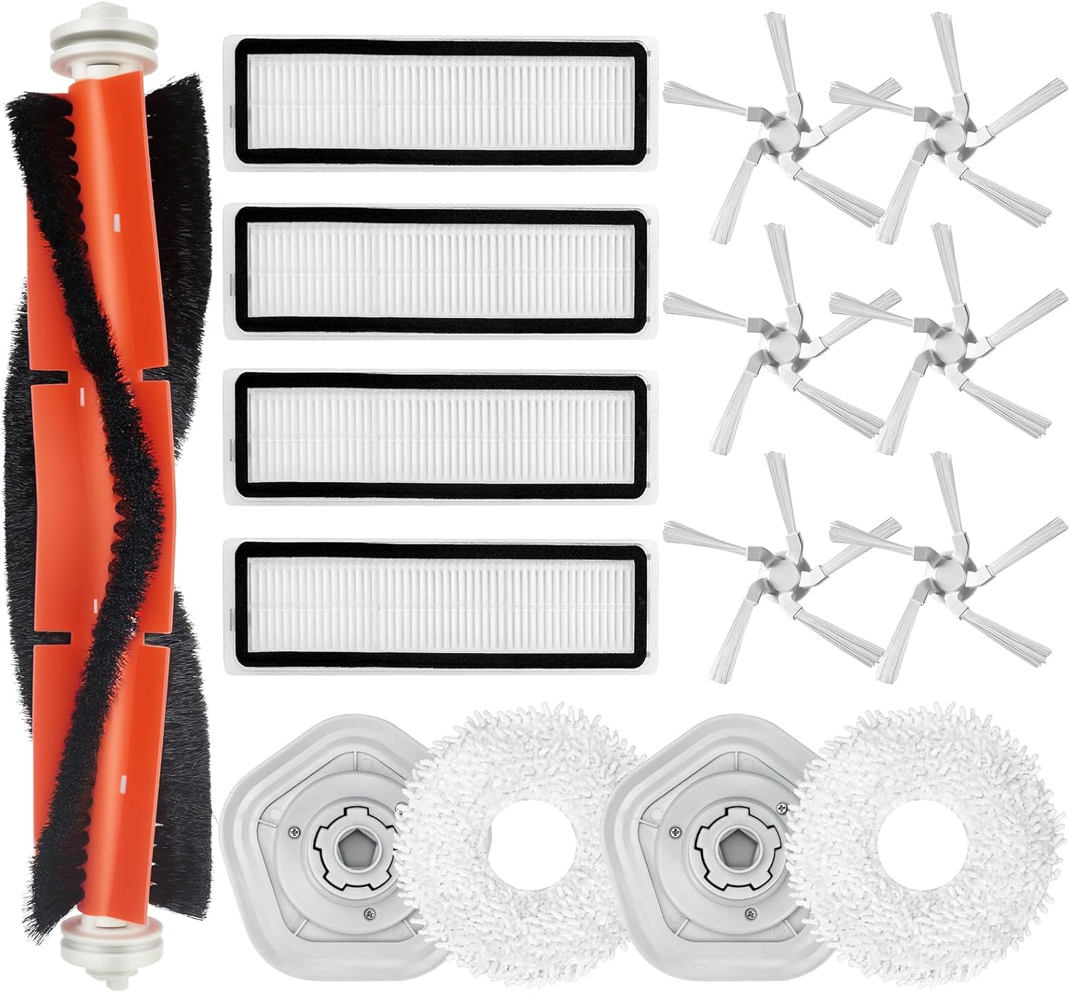 Chuancheng Main Side Brush Filter Mop Cloth Holder with Detachable Mop Pads Compatible with Xiaomi Dreame Bot W10 W10 Pro Robotic Vacuum Cleaner Replacement