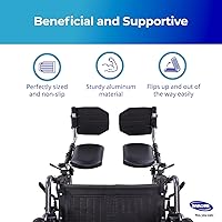 Vista 4 de Invacare Reposapiernas Elevable para Silla de Ruedas con Soporte Acolchado para Pantorrilla, Reposapiés con Función Abatible, Longitud Ajustable