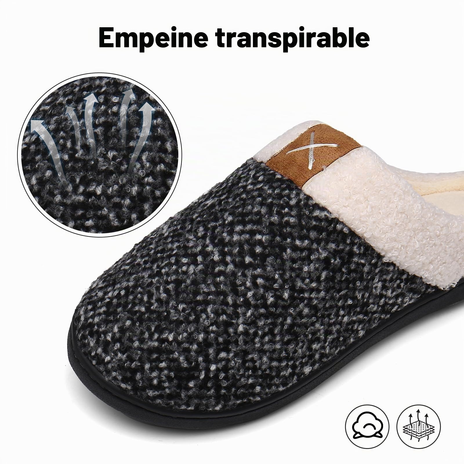 Mishansha Pantuflas Invierno Espuma Memoria Hombre Mujer 36-47 EU | Zapatillas de Estar, Antideslizante, Cómodas, Suave