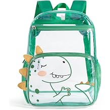 mommore Clear Backpack Heavy Duty PVC Transparent Bookbag for School | 15"H Large See-Through Plastic Bag for Boys & Girls 4-8, Water-Resistant, Adjustable Padded Straps, Kindergarten Travel