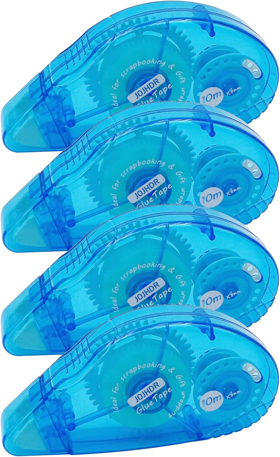 Double Sided Tape Glue Runner, Adhesive Roller Scrapbook Runner Tape for Crafts, Cards and Scrapbooking, 0.3 inch by 360 Inch 4 Pack (Blue 4P)