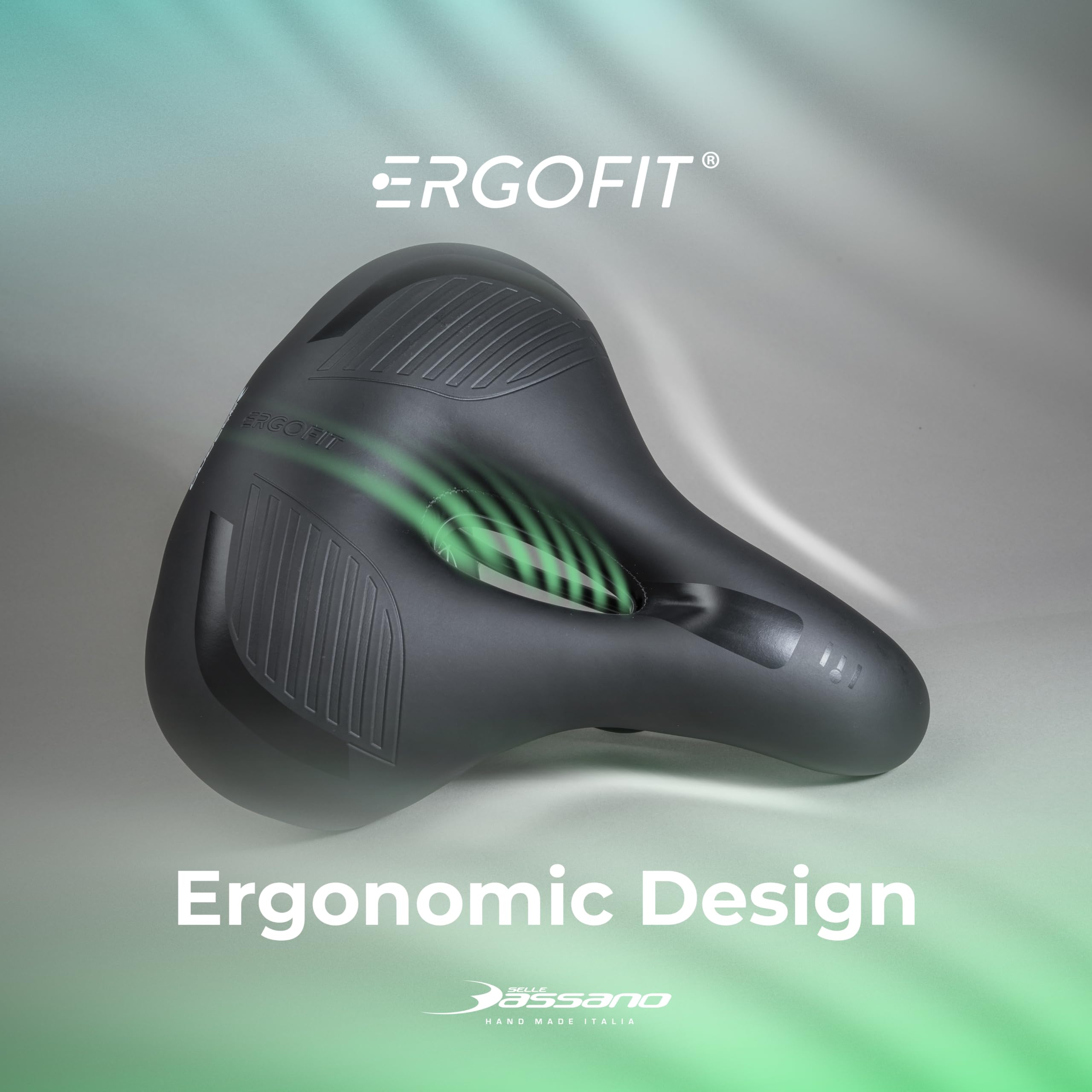Selle Bassano - Viale Ergofit City XXL SIL Ready, sillín para bicicleta con tecnología Ergofit, cómodo y ergonómico, fabricado en Italia