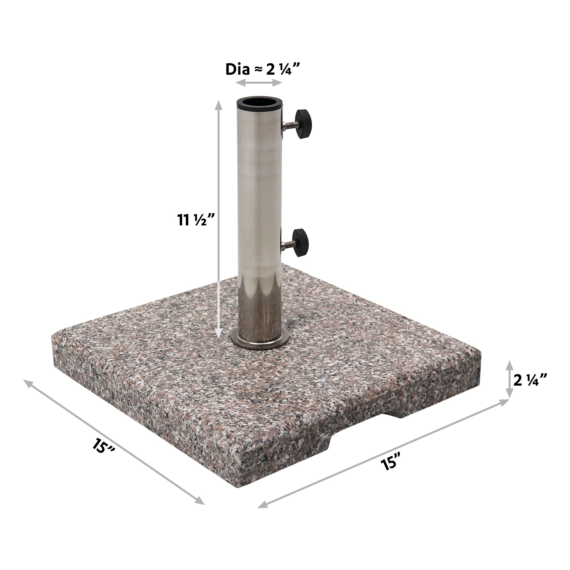 ABBLE 42LBS Square Granite Umbrella Base Grey : Patio, Lawn & Garden