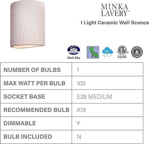 Miniatura 3 de Minka Lavery Lámpara de pared al aire libre 564-1 de cerámica blanca cielo oscuro bolsillo exterior farol, blanco