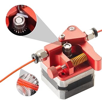 Updated Dual Gear Ender 3 Extruder, Dual Hardened Steel Drive Gear CR10S Pro Extruder Blue Compatible for Ender 3 V2, Ender 3 Pro,Ender 3 Max,Ender 5/CR10,3D Printer 1.75 mm Filament Extruder Left