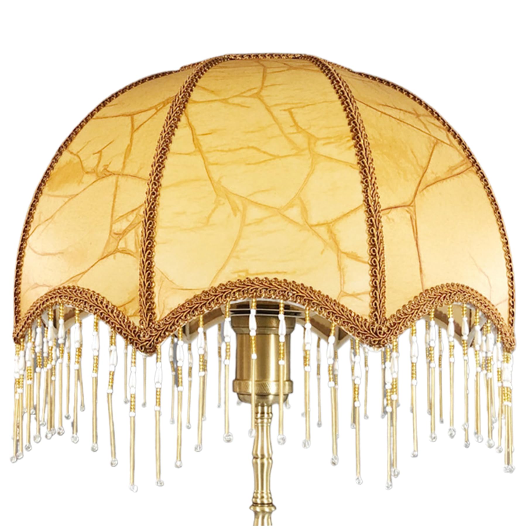 Pfjsseey Style 1 Vintage Lamp Shade With Tassels, Victorian Fringe Lamp Shade, Dome Scalloped, Replacement Antique Shades For E27 Table Lamps Floor Lamps 7.87X7.48 Vintage