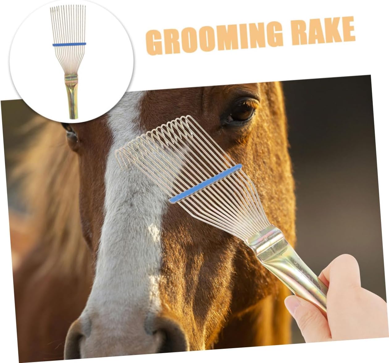 Sheep Wool Rake Brush - Comfortable Hair Comb Goat Wool Grooming Tool for Dry or Wet Hair Farm Animal Grooming Rake