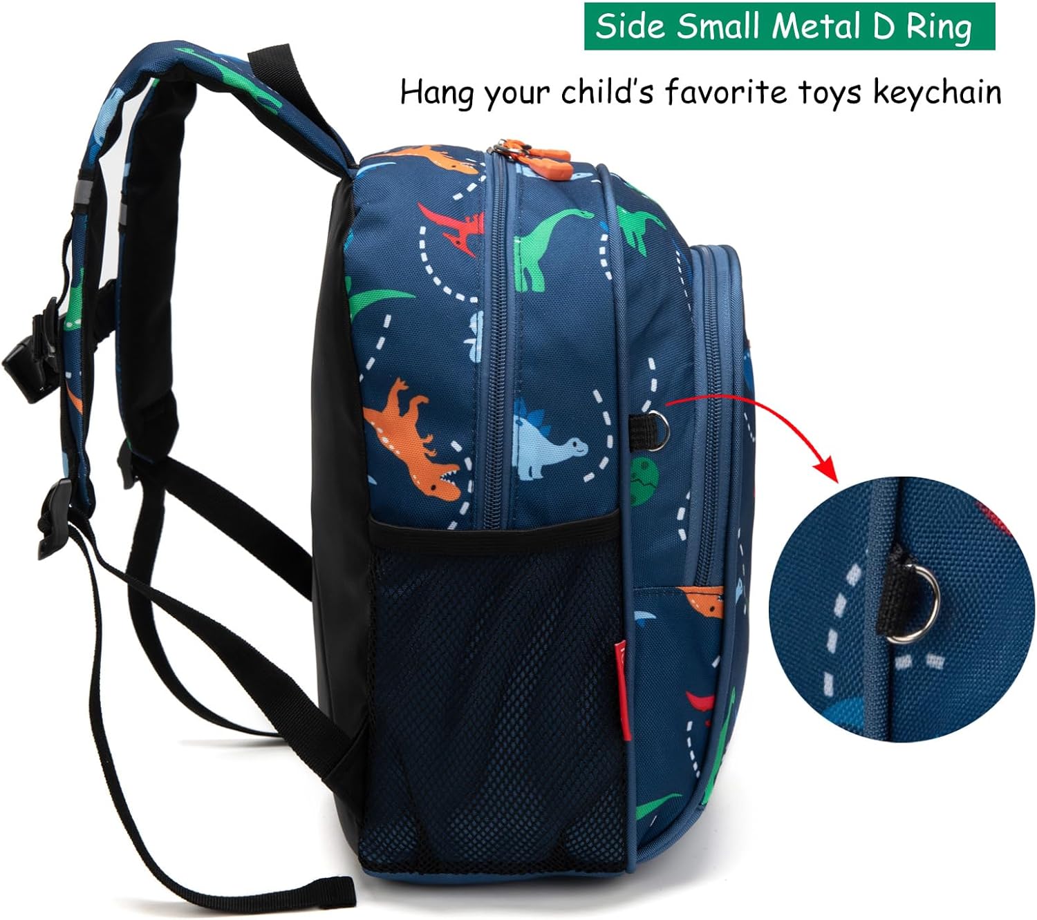 Toddler Backpack for Boys or Girls, Little Kids Backpack for Preschool or Kindergarten (Dinosaur Navy Blue, Mini) - Image 4
