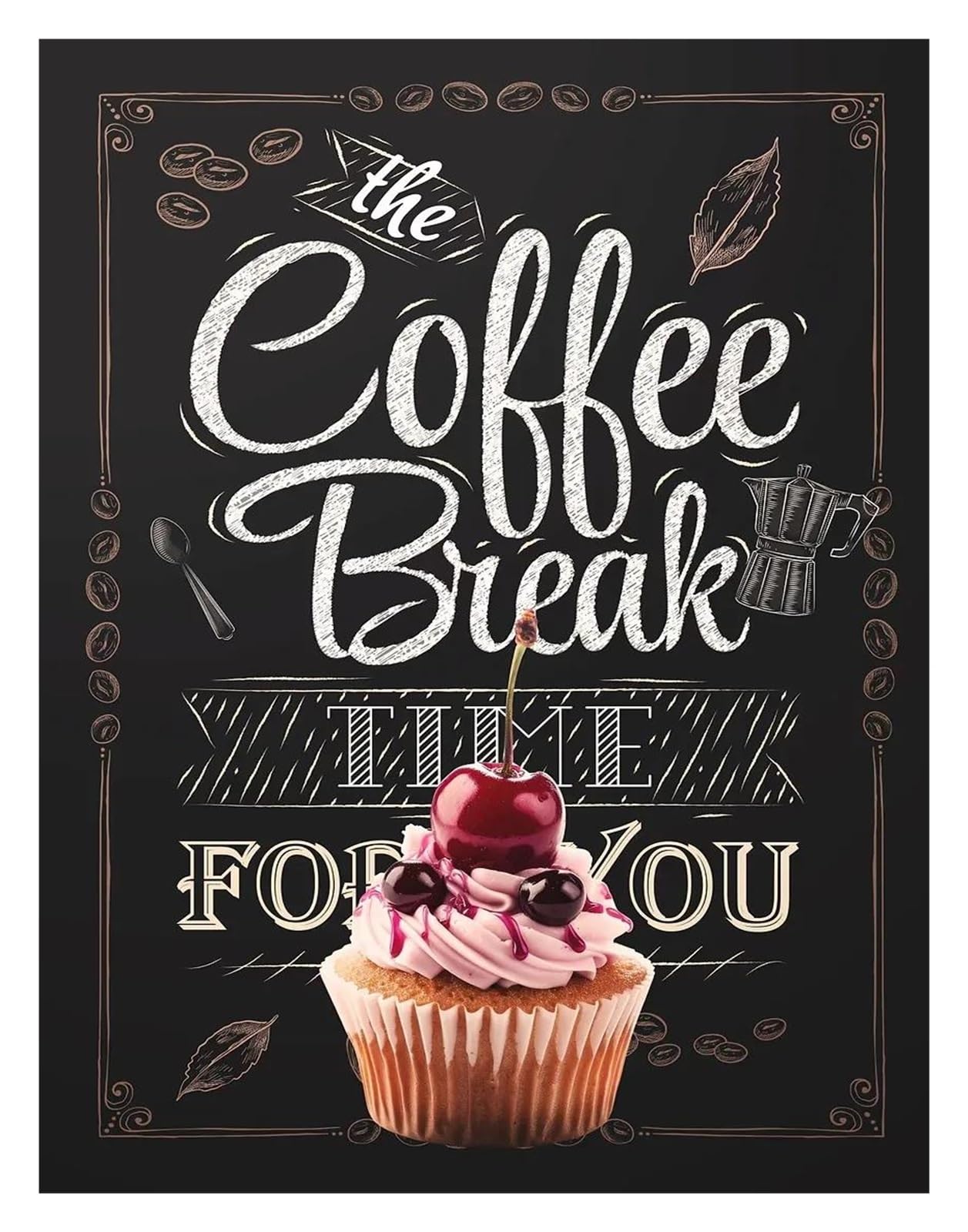 Xenite I Wall Art Canvas Prints Coffee Cup Poster Nordic Prints Bakery Pizza Chalkboards Canvas Painting Pictures For Cafe Store Home Kitchen Decor(,50X70cm)
