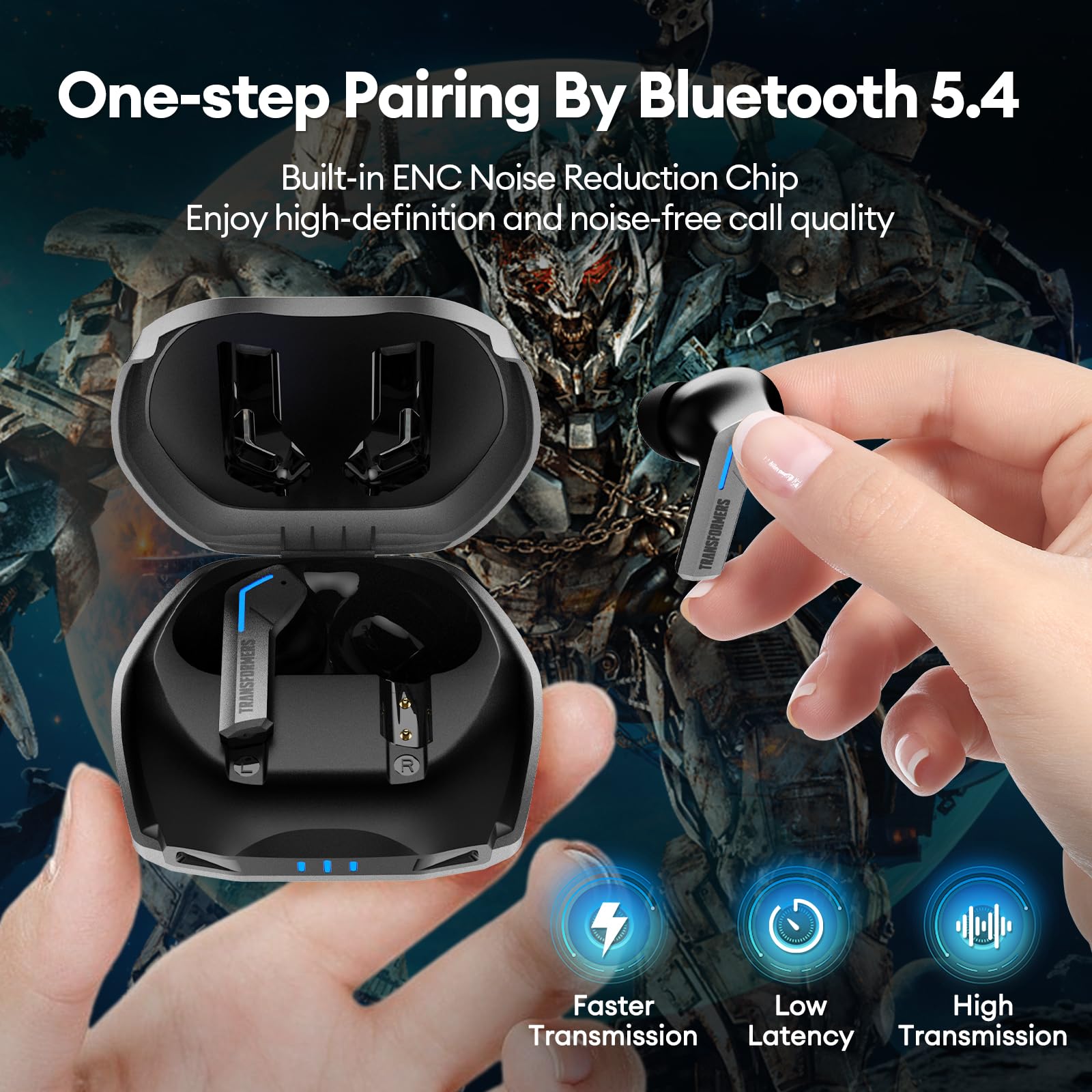 Transformers TF-T06 Wireless Earbuds Bluetooth 5.4, Bass Stereo