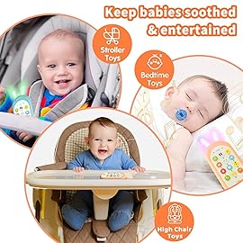 Richgv 1 Year Old Girl Birthday Gift, Baby Cell Phone Toy Sensory Learning Toys with 12 Functions, Baby Girl Toys 6 to 12 Months Multi Sound Effects with Light Teething Toys for Babies Infants