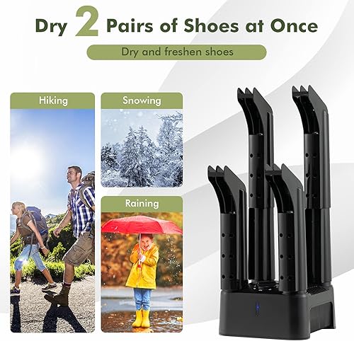 Miniatura 7 de Tangkula Secador de botas, calentador eléctrico de botas con protección contra sobrecalentamiento y temporizador de 180 minutos, máquina de secado