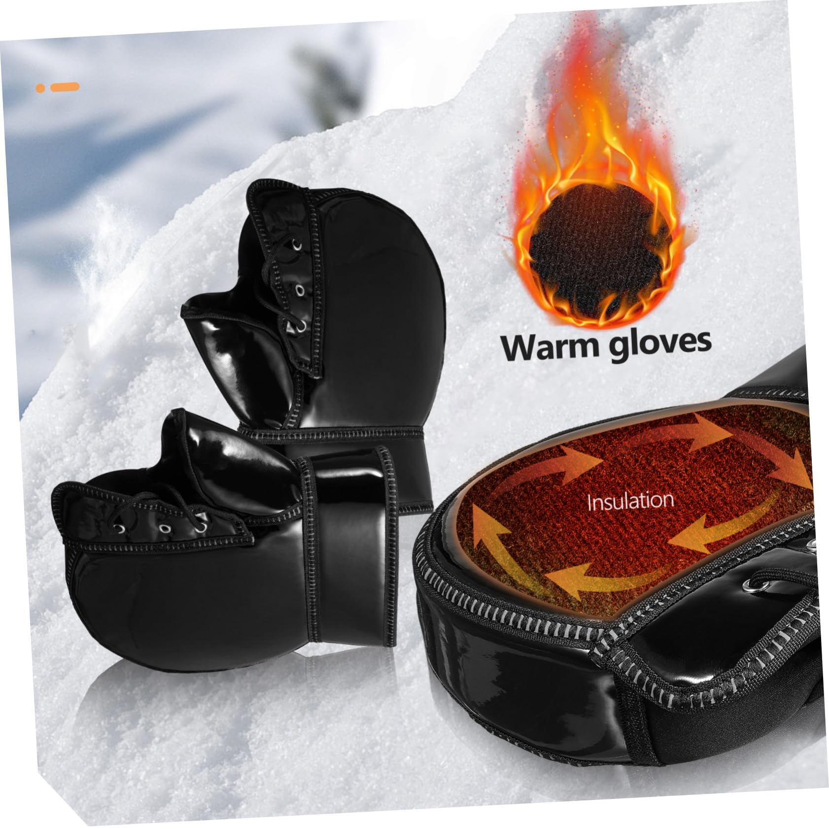 Manopole Moto Invernali 1 Paio Nero Pu Fibra Sintetica | Antivento, Calde e Isolate, Vestibilità, Facili da Pulire, per Rides in Inverno e Freddo