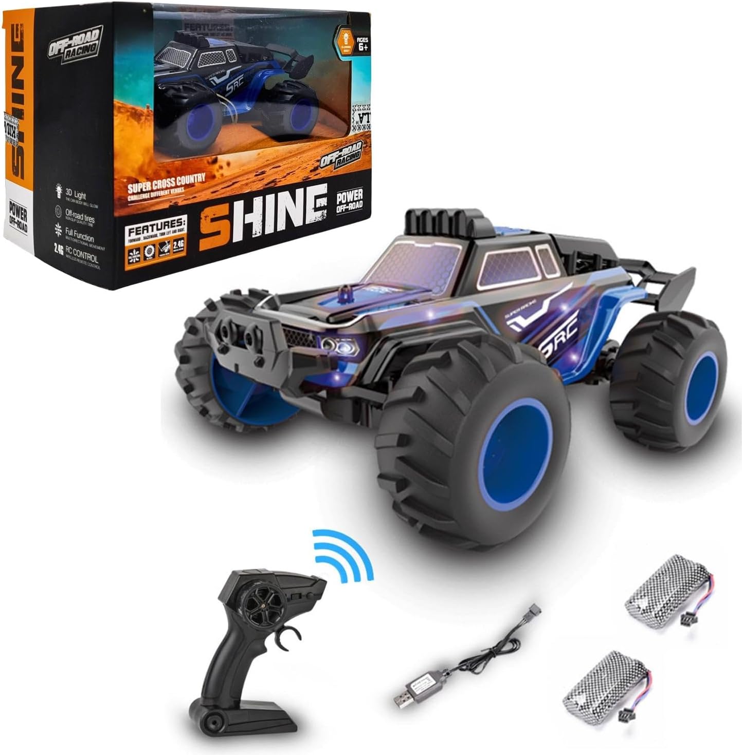 Fitto Mini Remote Control Car High-Speed Racing with Race Mode RC Car Off-Road Toy Car For Boys, Blue