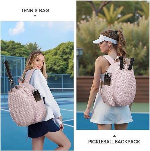 Miniatura 2 de Sucipi Bolsas de tenis para mujer, mochila acolchada para raqueta de tenis, palas de pickleball, bádminton