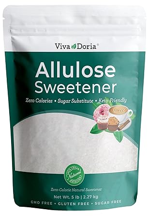 Viva Doria Allulose Sweetener, 5 lb 2.27 kg | Zero Calorie Sugar Substitute | Great for Coffee, Tea, Cooking and Baking | Keto Friendly | Non-Erythritol, GMO Free, Gluten Free & Vegan Sweetener