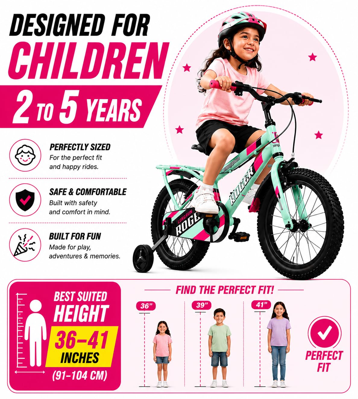 longrun Roger Kids Bike - 2-5 Years -3