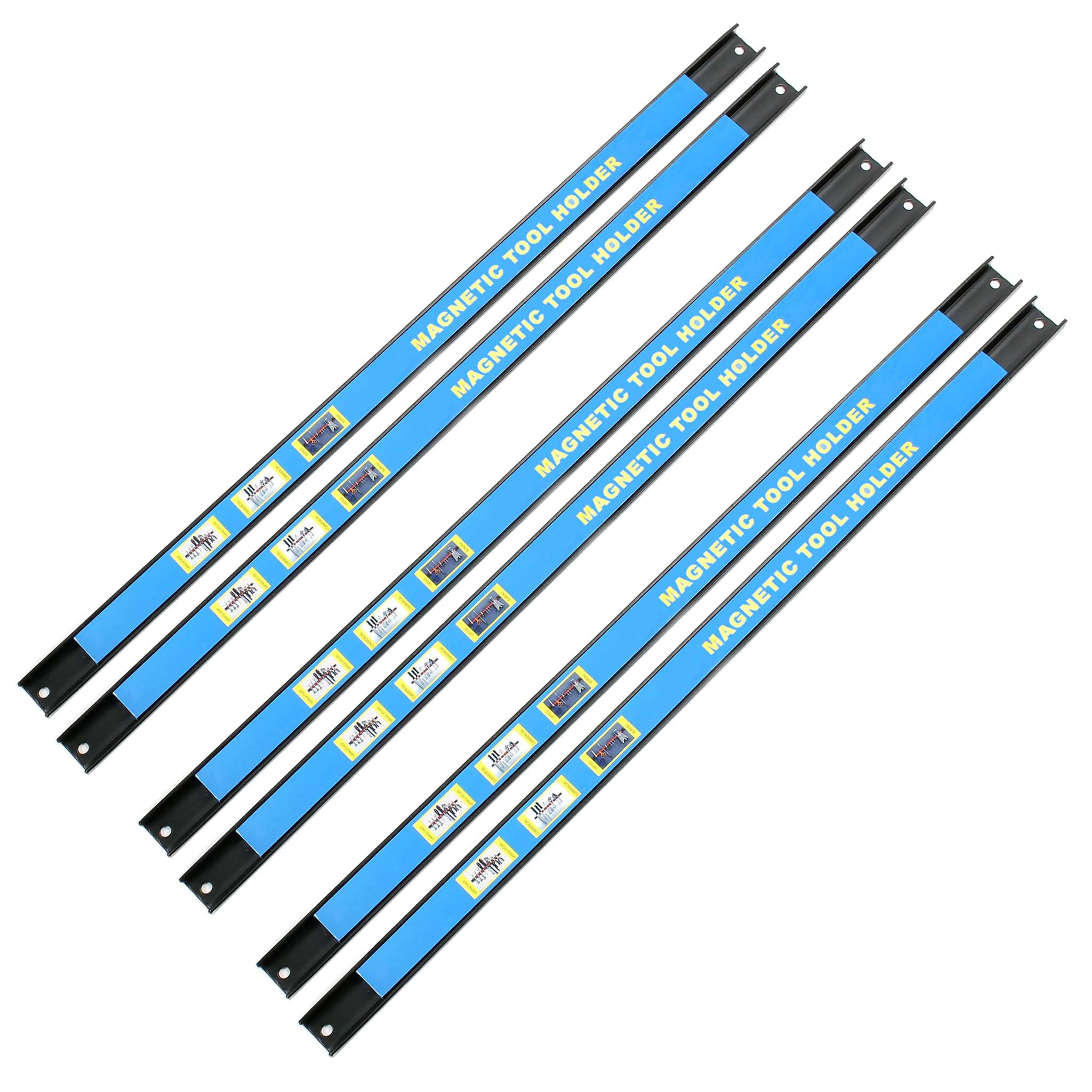 Wiltec 6x Listwa magnetyczna na narzędzia 61 cm, uchwyt magnetyczny warsztatowy z solidnej stali, organizer ścienny do warsztatu, garażu i serwisu