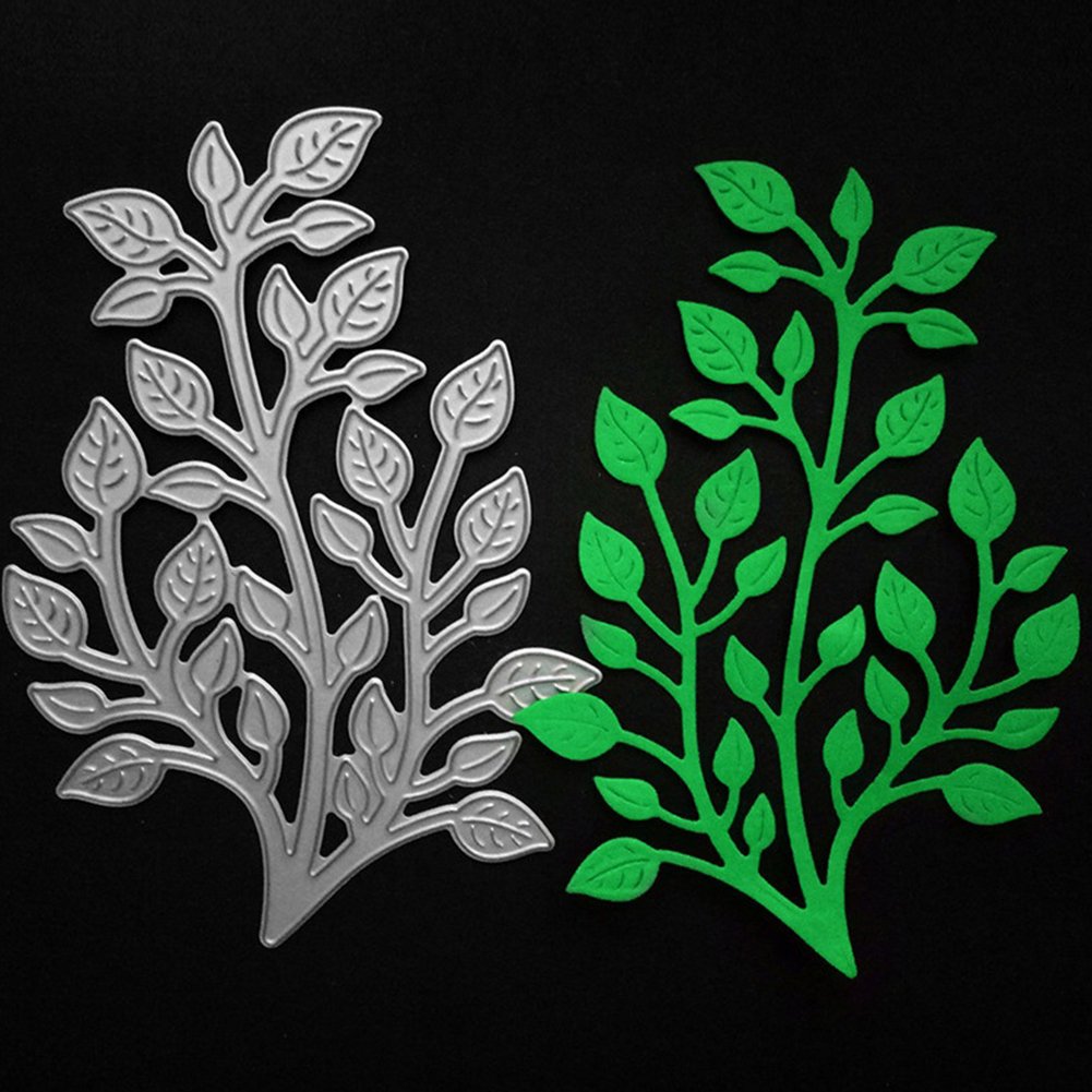 Gemini_mall® Tree Branch Leaves Metal Cutting Dies Embossing Stencil Template for DIY Scrapbook Album Paper Card Craft Decoration (Tree Leaves Cutting Dies)