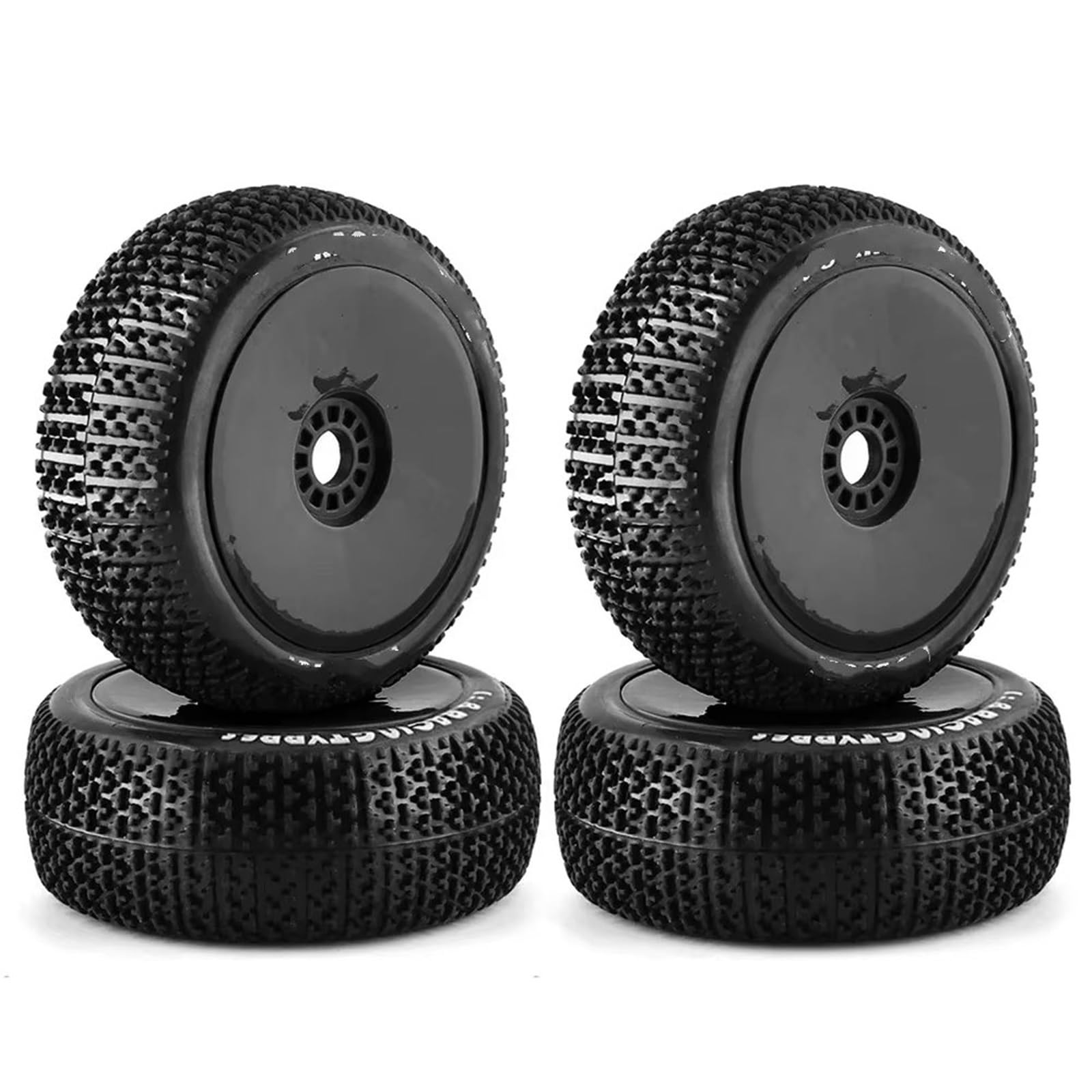 RC Car Repuestos Kit para Nitro para HPI para HSP para Bazooka para ZD 1/8 RC Coches De Carreras 4WD 4PCS 116 Mm Todoterreno Neumáticos para Buggy Ruedas Bujes Hexagonales 17(Black)
