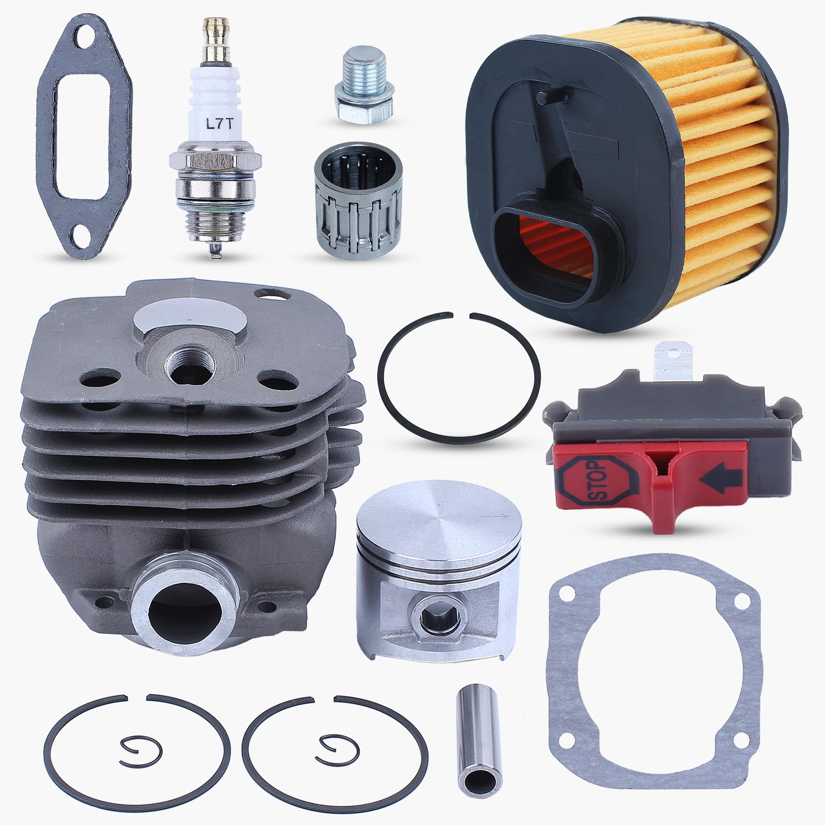 50mm Cylindre Piston Anneaux Roulement de Filtre à air Joint Reconstruire Kit pour Husqvarna 372XP Tronçonneuse Pièces détachées #503 81 80-04
