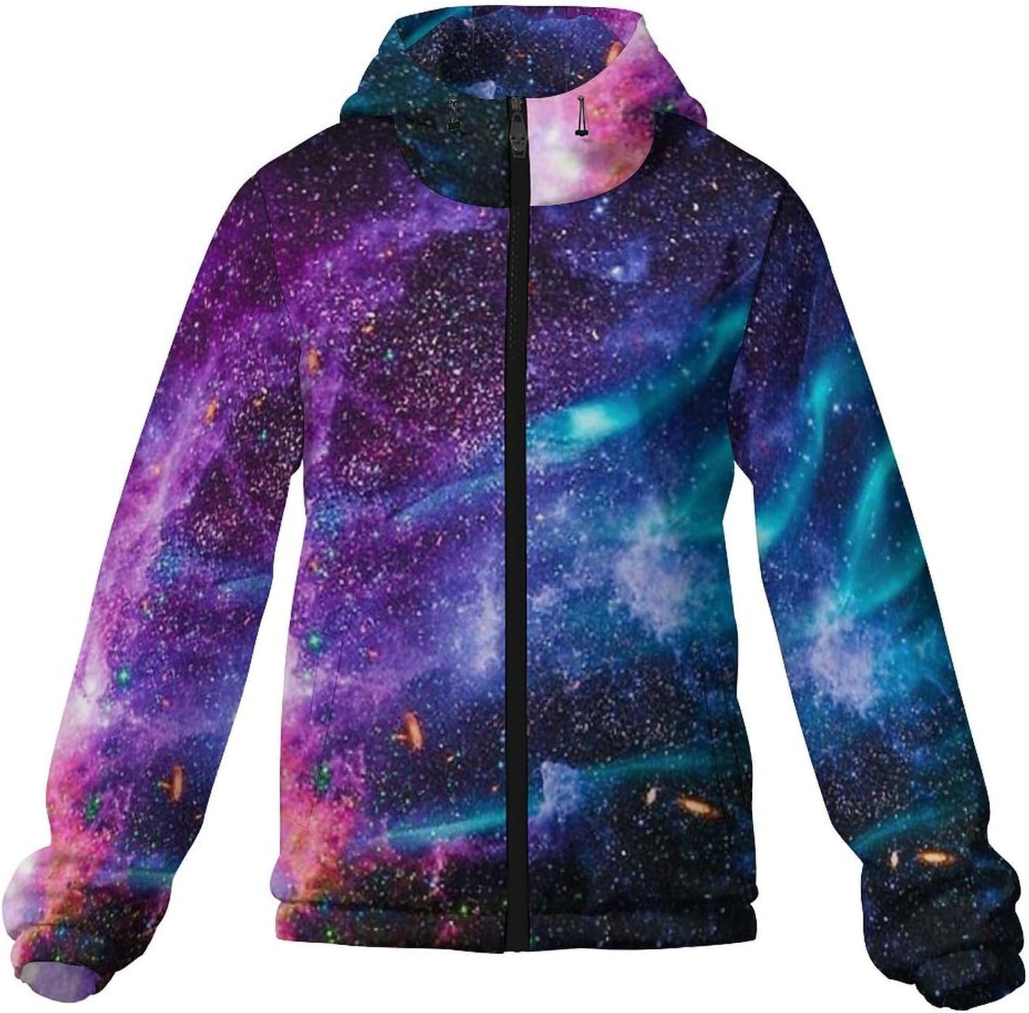 Playing Poker Card Suit Men's Windbreaker Jacket Lightweight Hooded Windbreaker Coat with Pockets