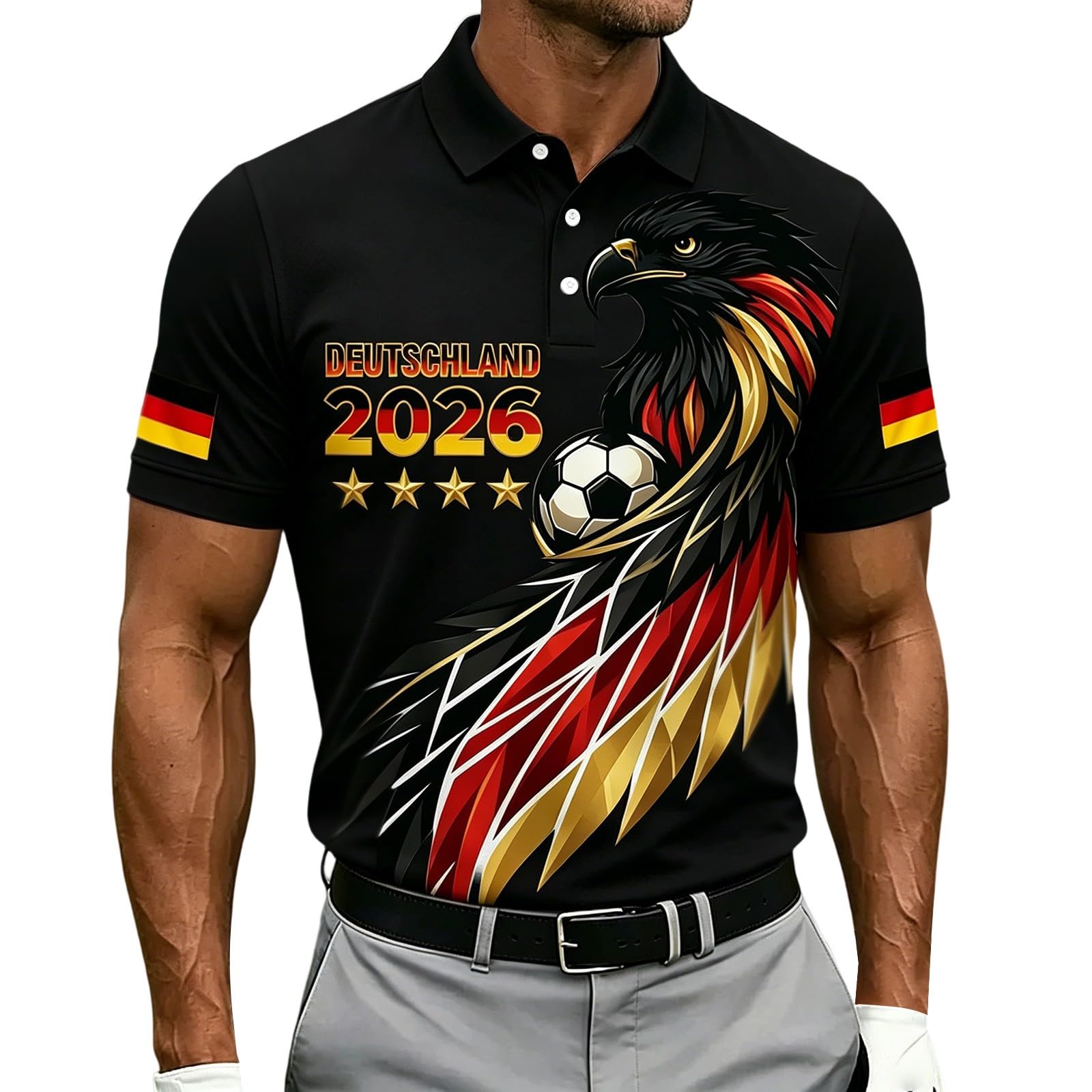 Germany Football Shirts Mens,Germany Football World Cup Shirt 2026 for Men Crew Neck T-Shirts Lightweight Short Sleeve with German Flag Printed Summer Causal Tees for Germany Team Support Outfit